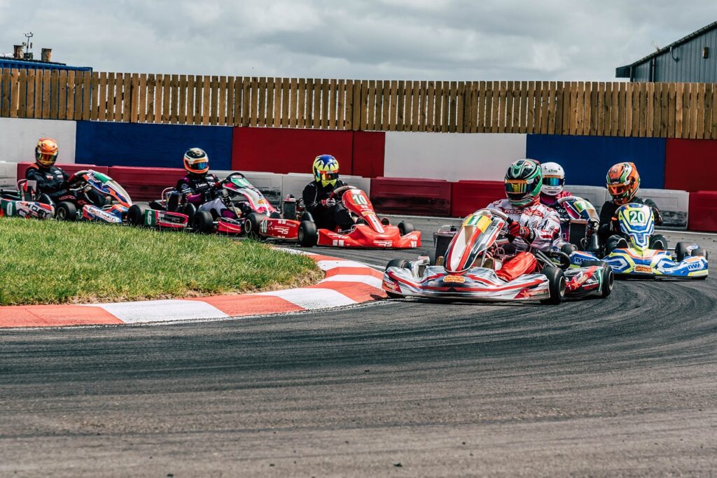 Junior and senior karting race