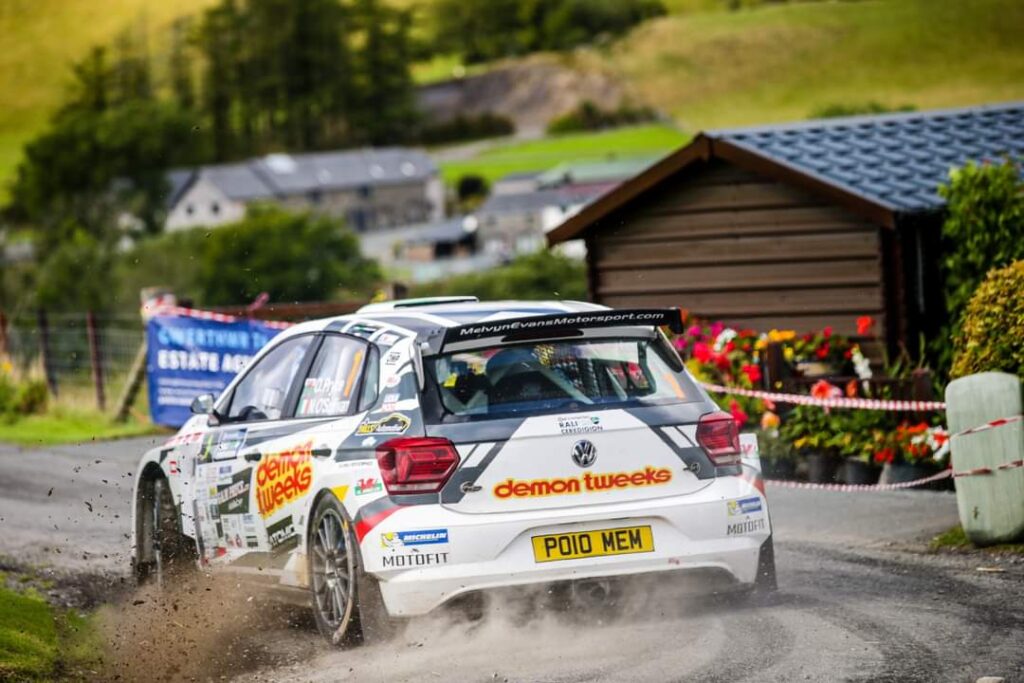 VW polo rally car driven by Osian Pryce