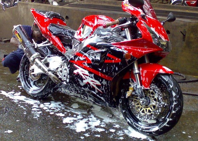 motorcycle fluids - cleaning