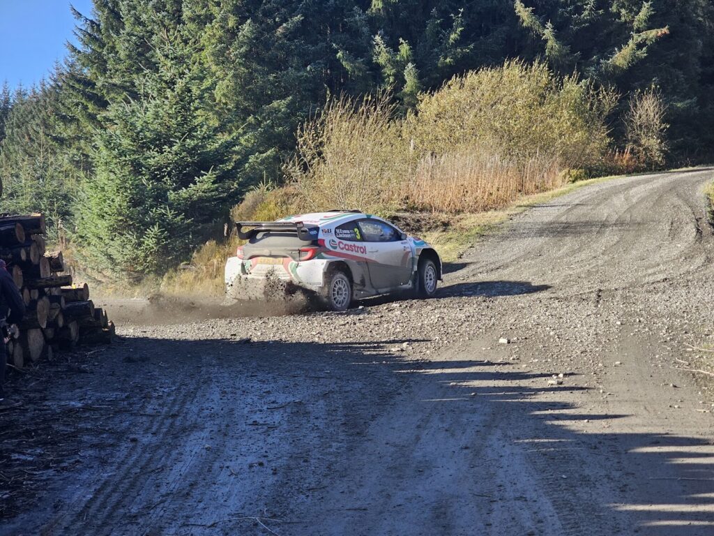 Castrol livery rally car on a gravel road